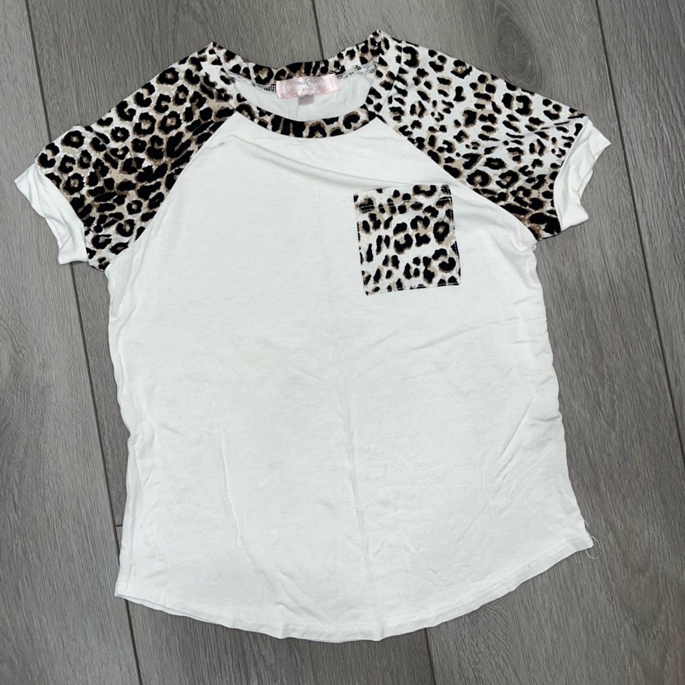 MOA MOA Girls Leopard Cheeta Shirt